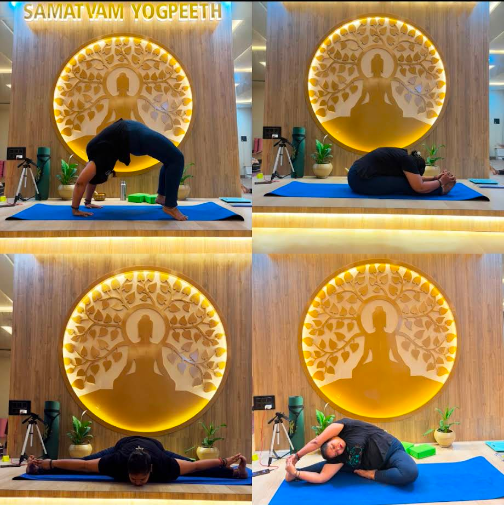 Students Practicing Yoga Asanas and Poses